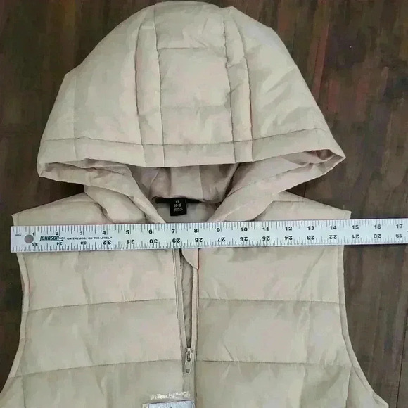 Swiss Tech Tan Hooded Fitted‎ Fall Winter Long Vest XS - Picture 8 of 11